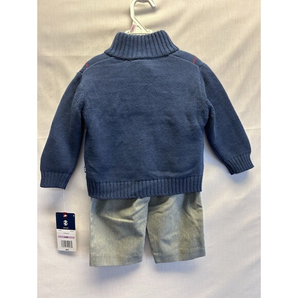 IZOD Baby Boy 3 Piece Argyle Sweater Set Plaid Shirt Pants 6-9 Mo. NWT MSRP $65 - Picture 6 of 6